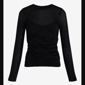 NWT Express S Fitted Light Weight Crew Neck Wrap Front Tee